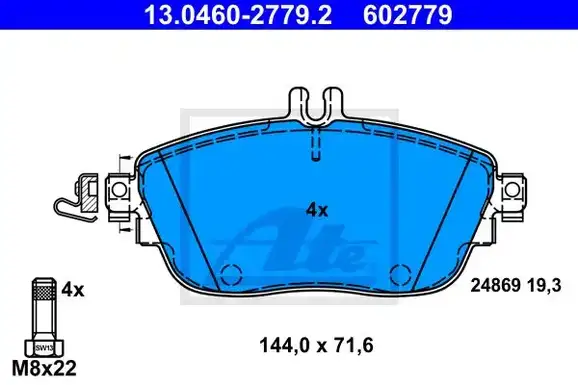 Τακάκια Σετ MERCEDES A CLASS 2012 - 2015 ( W176 ) ATE 13.0460-2779.2