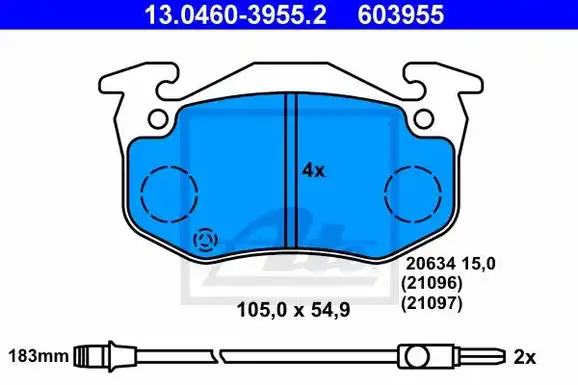 Τακάκια Σετ RENAULT TWINGO 2000 - 2007 ( C06 ) ATE 13.0460-3955.2