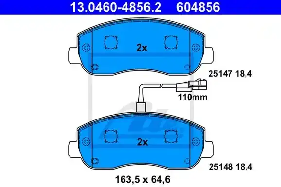 Τακάκια Σετ OPEL MOVANO 2009 - ATE 13.0460-4856.2