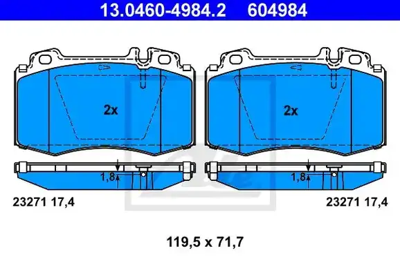 Τακάκια Σετ MERCEDES S CLASS 1998 - 2002 ( W220 ) ATE 13.0460-4984.2
