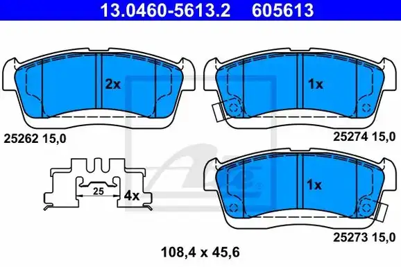 Τακάκια Σετ DAIHATSU SIRION 2006 - ( M300 ) ( M301 ) ATE 13.0460-5613.2