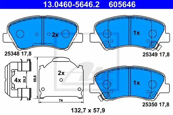Τακάκια Σετ KIA RIO 2011 - 2014 ATE 13