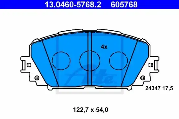 Τακάκια Σετ TOYOTA IQ 2009 - 2016 ( AJ1 ) ATE 13.0460-5768.2