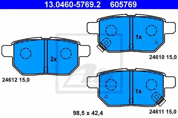Τακάκια Σετ TOYOTA IQ 2009 - 2016 ( AJ1 ) ATE 13.0460-5769.2