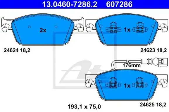 Τακάκια Σετ VW TRANSPORTER 2003 - 2009 ( 7H ) ( T5 ) ATE 13