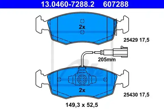Τακάκια Σετ FIAT 500 2007 - 2015 ATE 13.0460-7288.2