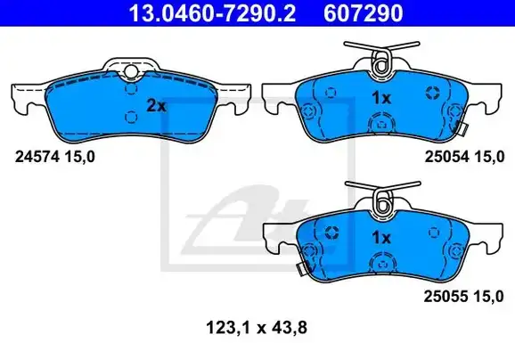 Τακάκια Σετ HONDA CIVIC 2012 - 2016 ATE 13