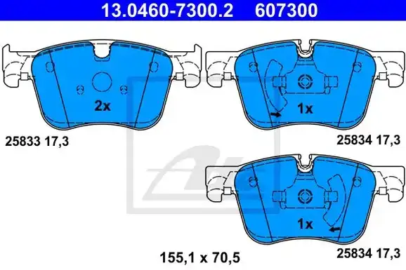 Τακάκια Σετ CITROEN C4 PICASSO 2014 - 2016 ATE 13.0460-7300.2
