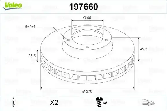 Δισκόπλακες SEAT LEON 2013 - 2016 VALEO 197660