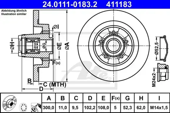 Δισκόπλακες RENAULT CLIO 2006 - 2009 ATE 24