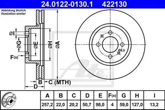 Δισκόπλακες FIAT CROMA 1985 - 1990 ( 154 ) ATE 24.0122-0130.1
