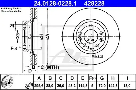 Δισκόπλακες MAZDA CX7 2007 - 2010 ( ER ) ATE 24.0128-0228.1