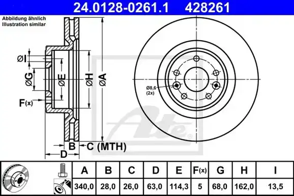 Δισκόπλακες RENAULT MEGANE 2008 - 2014 ATE 24