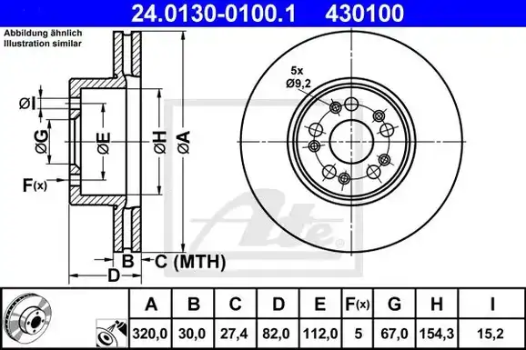 Δισκόπλακες MERCEDES S CLASS 1994 - 1998 ( W140 ) ATE 24.0130-0100.1