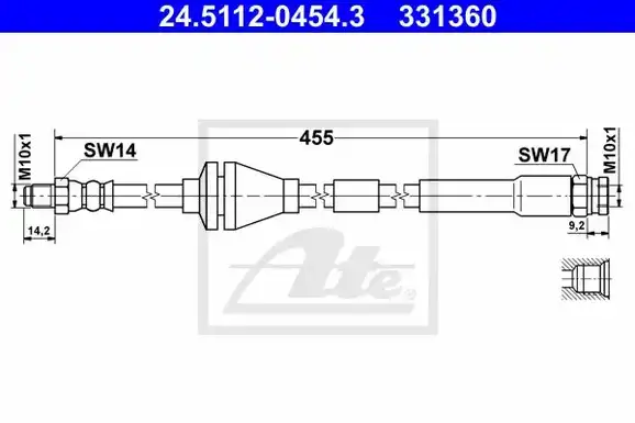 Μαρκούτσια Φρενων FIAT PUNTO 2003 - 2011 ( 188 ) ATE 24.5112-0454.3