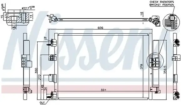 Ψυγείο A/C (Εξωτερικό) FORD FOCUS Sedan / 4dr  2014 - 2018 1.0 EcoBoost  ( M2DA  ) (100 hp ) Βενζίνη #320106450