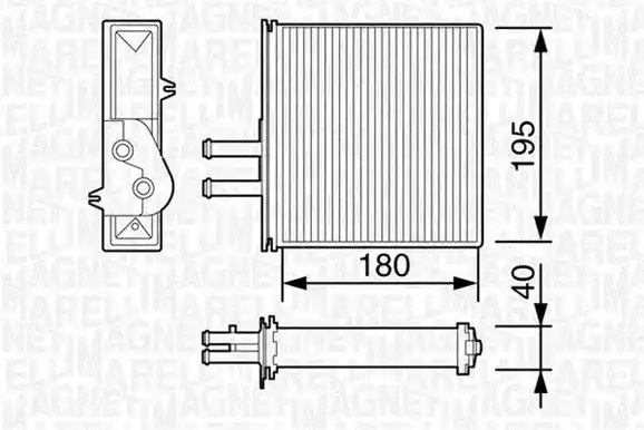 Ψυγείο Καλοριφέρ FIAT PUNTO 1994 - 1999 ( 176 ) MAGNETI MARELLI 350218057003