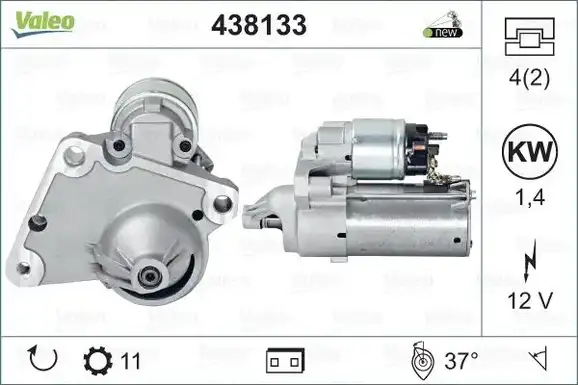 Μίζα TOYOTA AYGO 2005 - 2009 ( B10 ) VALEO 438133