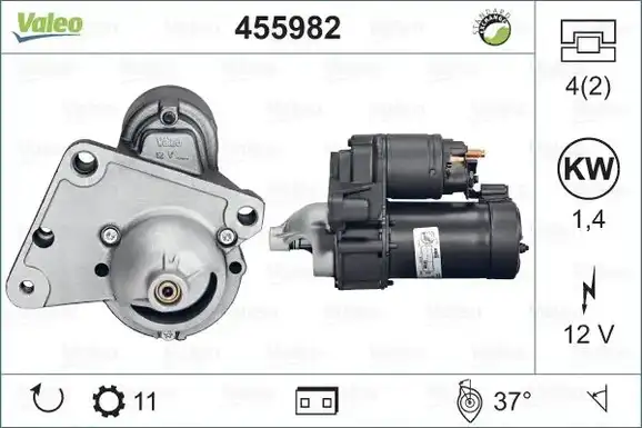 Μίζα TOYOTA AYGO 2005 - 2009 ( B10 ) VALEO 455982