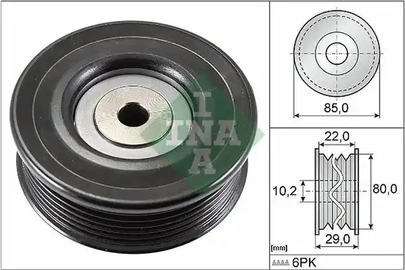 Τροχαλία παρέκκλισης & ενδιάμεσος τροχός TOYOTA AVENSIS 2000 - 2003 ( T220 ) INA 532 0799 10