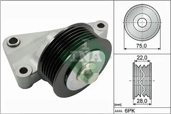 Τροχαλία παρέκκλισης & ενδιάμεσος τροχός MAZDA 3 2009 - 2014 ( BL ) INA 532 0825 10