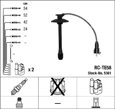 Μπουζοκαλώδιο / Εξαρτήματα Σύνδεσης TOYOTA AVENSIS 2000 - 2003 ( T220 ) NGK 5361