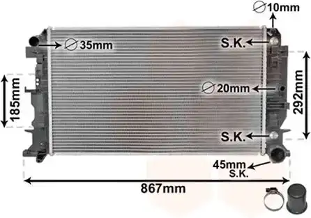 Ψυγείο Νερού MERCEDES SPRINTER Van 2013 - 2018 411 CDI (906.653, 906.655, 906.657)  ( OM 646.985  ) (109 hp ) Πετρέλαιο #539006310