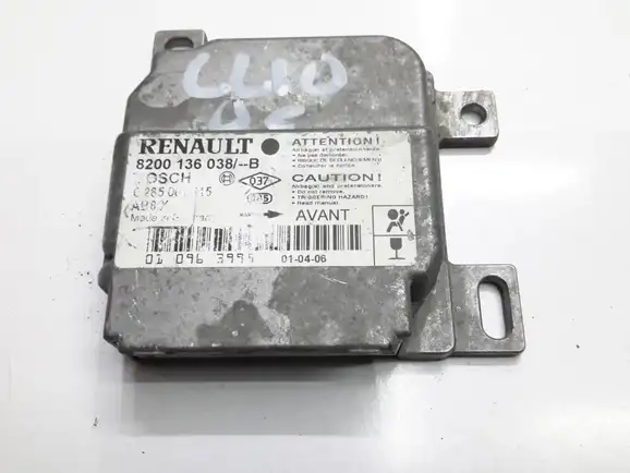 Εγκέφαλος Αερόσακων RENAULT CLIO ( CB ) Hatchback / 3dr 2001 - 2005 1.0 Campus Flex  ( D4D 754  ) (80 hp ) Βενζίνη/αιθανόλη #8200136038