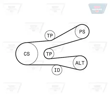 Σετ ιμάντων poly-V PEUGEOT 306 1993 - 1996 ( N3 ) OPTIBELT 6 PK 1440KT1