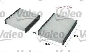 Φίλτρο αέρα εσωτερικού χώρου PEUGEOT 207 2006 - 2009 VALEO 715556