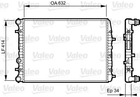 Ψυγείο Νερού VW FOX 2005 - 2012 ( 5Z1 ) VALEO 732864