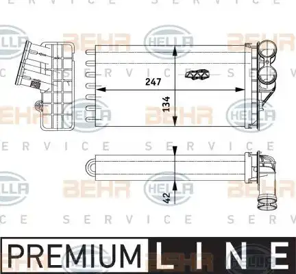 Ψυγείο Καλοριφέρ PEUGEOT 307 2001 - 2005 ( 3A ) ( 3C ) HELLA 8FH 351 311-261