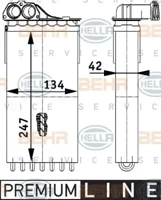 Ψυγείο Καλοριφέρ PEUGEOT 307 2001 - 2005 ( 3A ) ( 3C ) HELLA 8FH 351 312-131