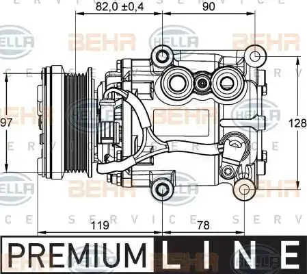 Συμπιεστής A/C (Κομπρέσορας) MAZDA 2 2003 - 2005 ( DY ) HELLA 8FK 351 113-311