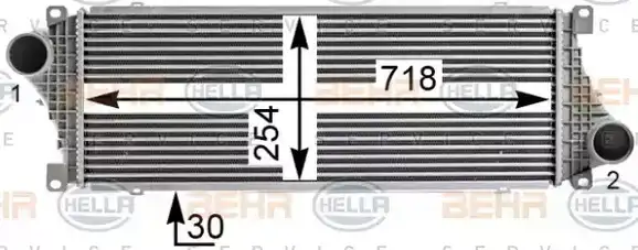 Ψυγείο Intercooler MERCEDES SPRINTER 1995 - 2000 ( 901 ) ( 902 ) ( 903 ) HELLA 8ML 376 700-624