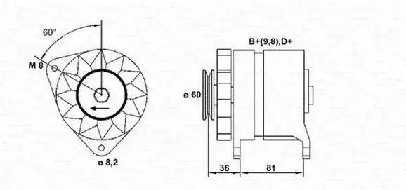 Δυναμό/Εναλλάκτης FORD ESCORT 1981 - 1985 MK3 MAGNETI MARELLI 944356118010