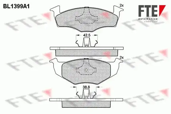 Τακάκια Σετ VW LUPO 1998 - 2005 ( 6X1 - 6E1 ) FTE BL1399A1