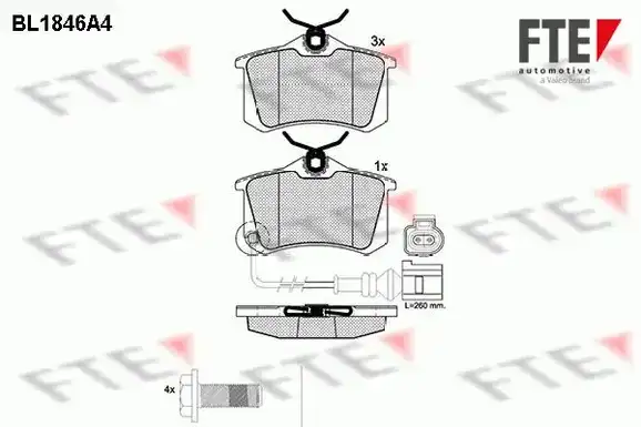 Τακάκια Σετ VW LUPO 1998 - 2005 ( 6X1 - 6E1 ) FTE BL1846A4