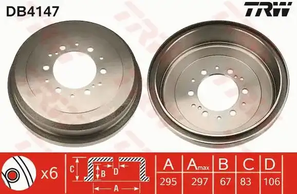 Ταμπούρο TOYOTA 4RUNNER 1988 - 1996 TRW DB4147