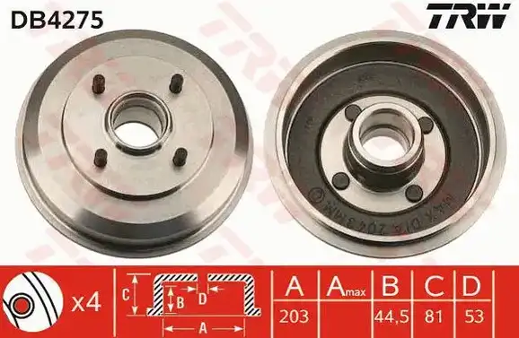 Ταμπούρο FORD FOCUS 2002 - 2004 ( MK1B ) TRW DB4275
