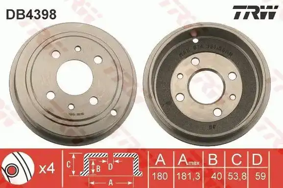 Ταμπούρο FORD KA 2008 - 2016 ( RU8 ) TRW DB4398