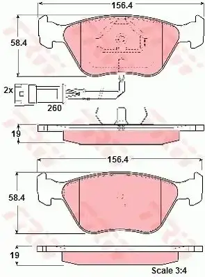 Τακάκια Σετ FORD SIERRA 1987 - 1990 ( Mk2a ) TRW GDB1192