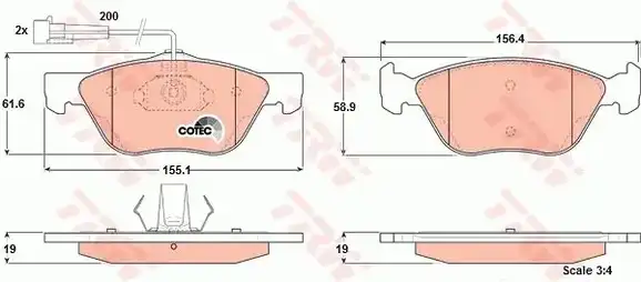 Τακάκια Σετ FIAT MAREA 1996 - 2002 ( 185 ) TRW GDB1212