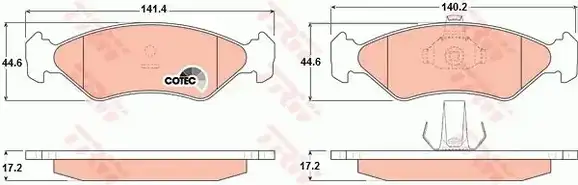 Τακάκια Σετ FORD KA 1997 - 2008 ( RB ) TRW GDB1221