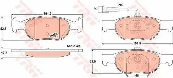 Τακάκια Σετ FIAT BRAVA 1995 - 2003 ( 182 ) TRW GDB1291