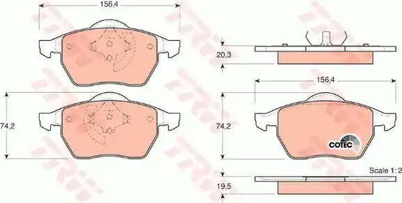 Τακάκια Σετ VW PASSAT 1997 - 2000 ( 3B2 ) TRW GDB1376