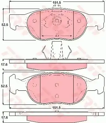 Τακάκια Σετ FIAT PUNTO 2003 - 2011 ( 188 ) TRW GDB1382