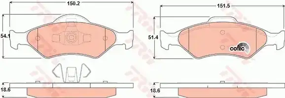 Τακάκια Σετ FORD KA 1997 - 2008 ( RB ) TRW GDB1418