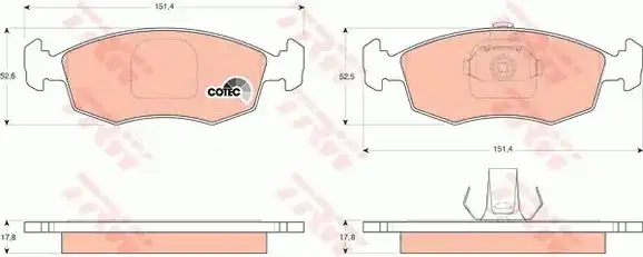 Τακάκια Σετ FIAT PALIO 1999 - 2004 ( 178DX ) TRW GDB1443