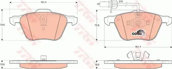 Τακάκια Σετ VW SHARAN 2000 - 2010 ( 7M ) TRW GDB1460